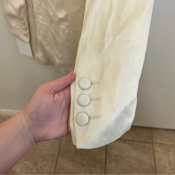 Brenda Knight Free People Cream Lace Blazer XL NWT Double-Breasted - Picture 6 of 14